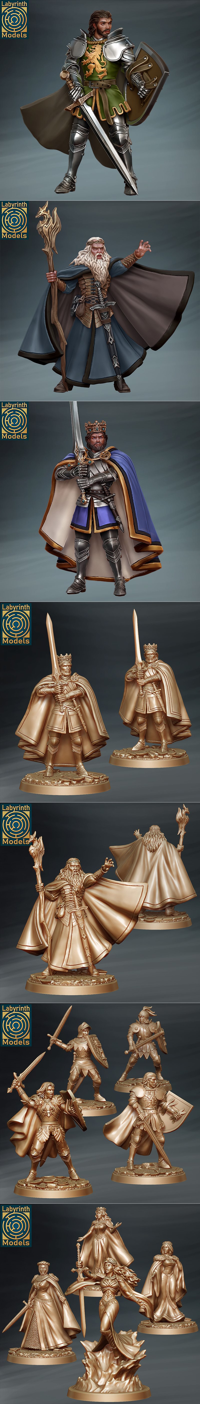 亚瑟王传说系列3D打印模型|Labyrinth Models – Arthurian Legend Collection – 3D Print Model STL