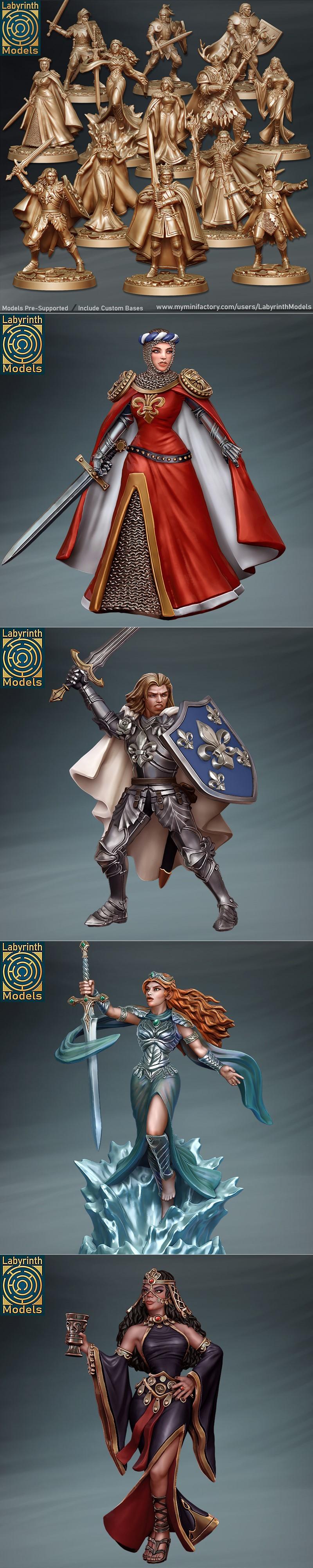 亚瑟王传说系列3D打印模型|Labyrinth Models – Arthurian Legend Collection – 3D Print Model STL