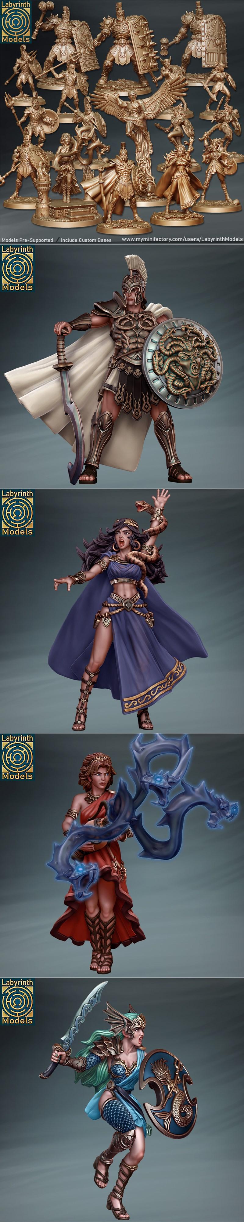 迷宫模型——奥运系列 Vol.3——3D打印模型 STL|Labyrinth Models – Olympians Collection Vol.3 – 3D Print Model STL