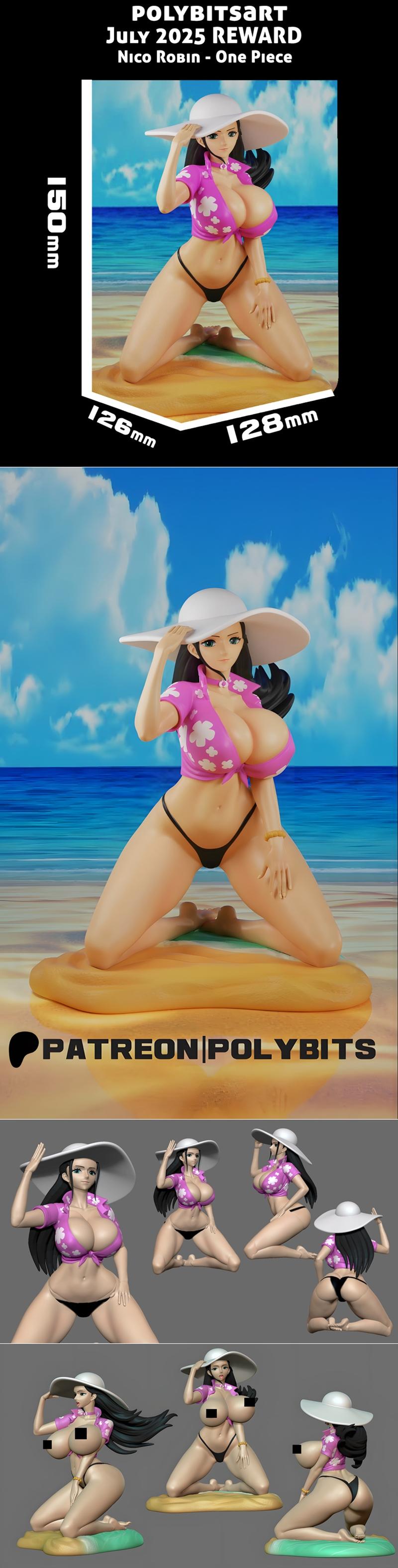 PolyBitsArt出品：海贼王尼可·罗宾3D打印模型|PolyBitsArt – One Piece – Nico Robin – 3D Print Model STL