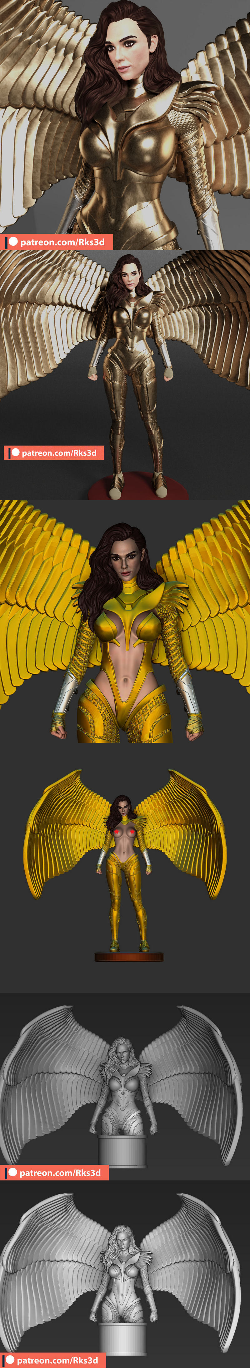 RKS3D – 奇想少女84 – 赛博女超人3D打印模型|RKS3D – Wonder Woman 84 – 3D Print Model