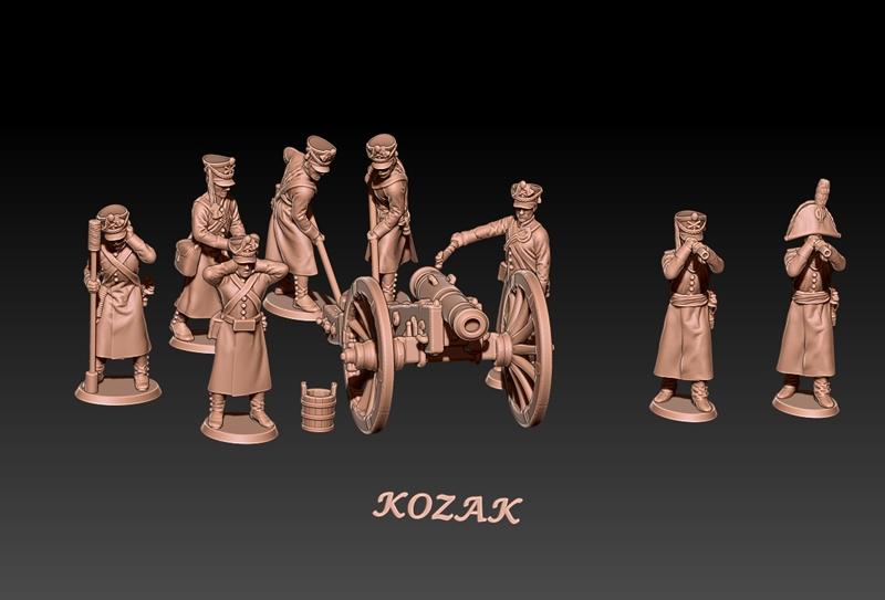 拿破仑俄国内陆炮兵1812-1814年制服3D打印模型|Napoleonic russian foot artillery 1812-14 in greatcoats – 3D Print Model STL