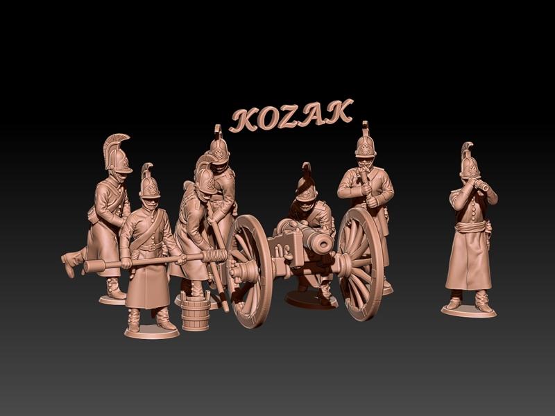 拿破仑时代俄国骑兵炮兵穿大衣模型 1812-1814 3D打印雕塑|Napoleonic russian horse artillery in greatcoats 1812-14 – 3D Print Model STL