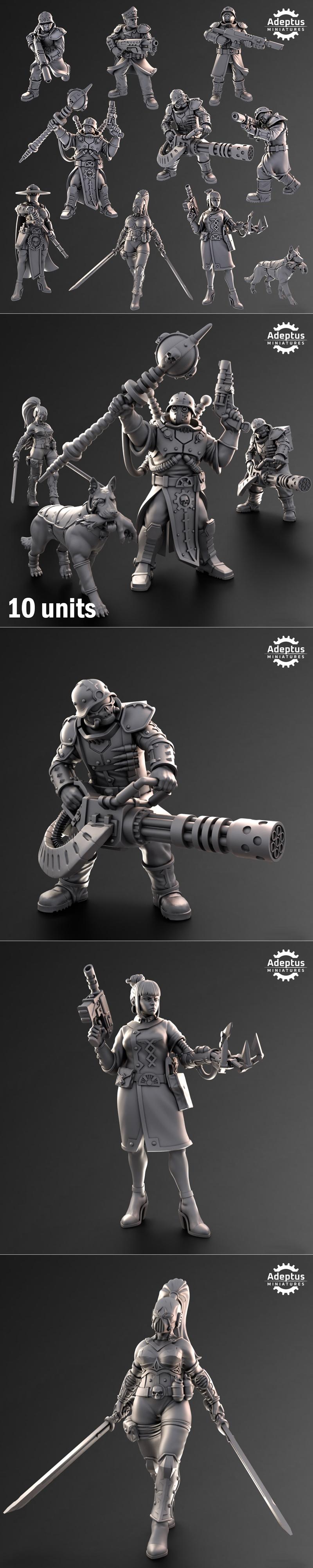 Adeptus Miniatures 佣兵 syndicate 3D打印模型|Adeptus Miniatures – Kill Squad. Mercenary Syndicate – 3D Print Model STL