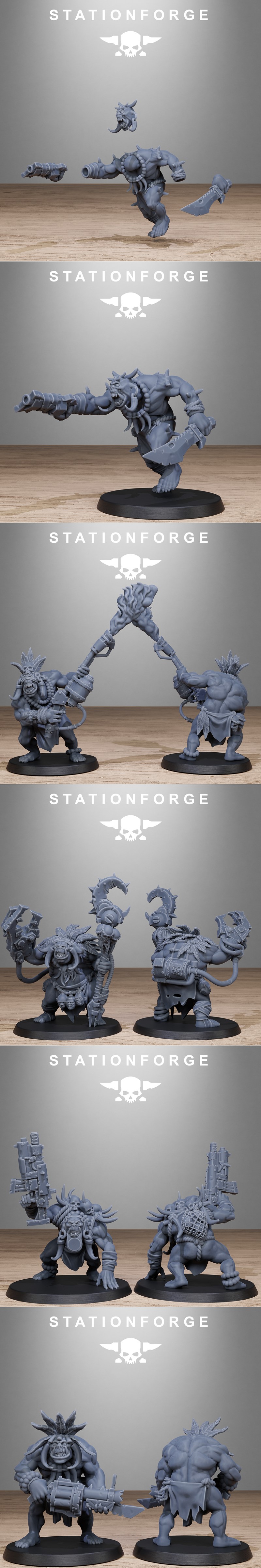 Station Forge – 乌卡兹部落步兵 – 3D打印模型|Station Forge – Orkaz Tribal Infantry – 3D Print Model STL