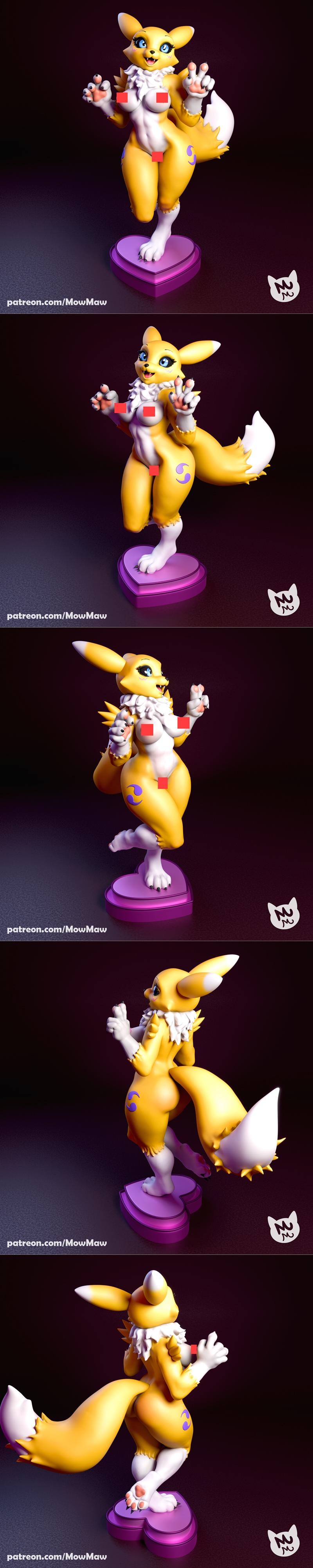 Mow Maw出品 - 《雷曼》3D打印模型|Mow Maw Sculpts – Renamon – 3D Print Model STL