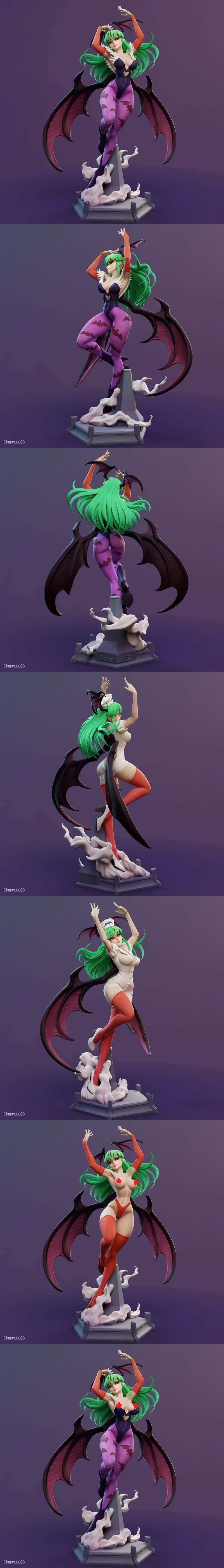 Dinamuuu3D出品：莫里根·艾恩斯兰 3D打印模型|Dinamuuu3D – Morrigan Aensland – 3D Print Model