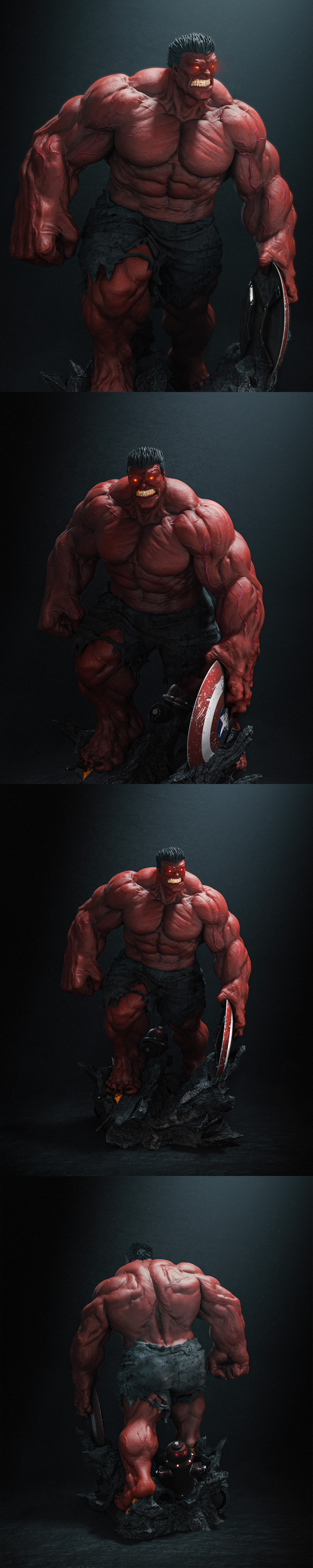红浩克 3D打印模型|Red Hulk – 3D Print Model