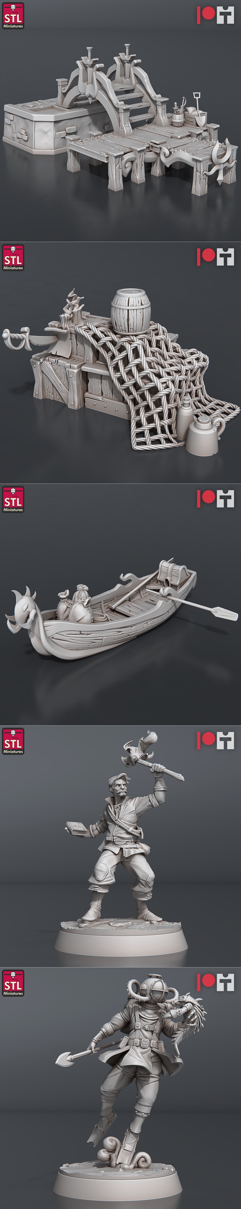 STL迷你模型：宝藏猎人套装|STL Miniatures – Treasure Hunters Set – 3D Print Model STL