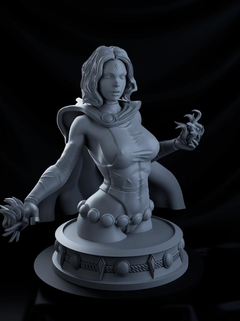 BrunoArt3D - 狼人女武神立牌 - 3D打印模型|BrunoArt3D – Ravena titas busto – 3D Print Model STL