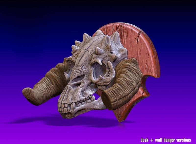 Hex3D - 丘丘人头骨 - 3D打印模型|Hex3D – Tauntaun Skull – 3D Print Model STL