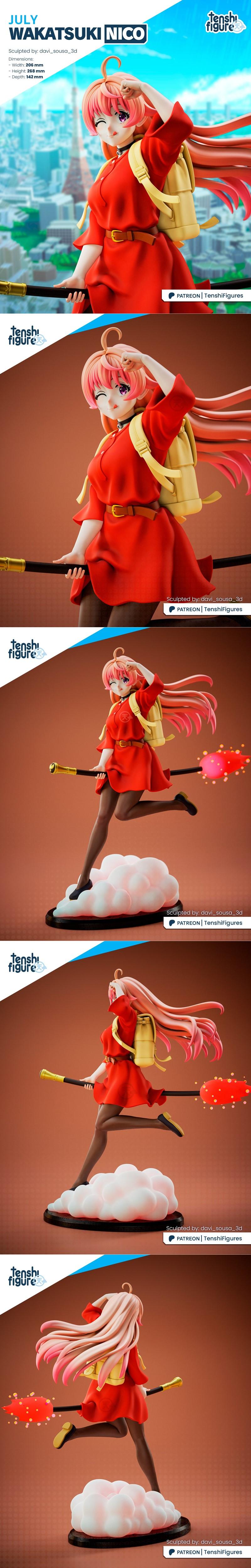 Nico Wakatsuki 3D打印模型|Tenshi Figures – WItch Watch – Nico Wakatsuki – 3D Print Model STL