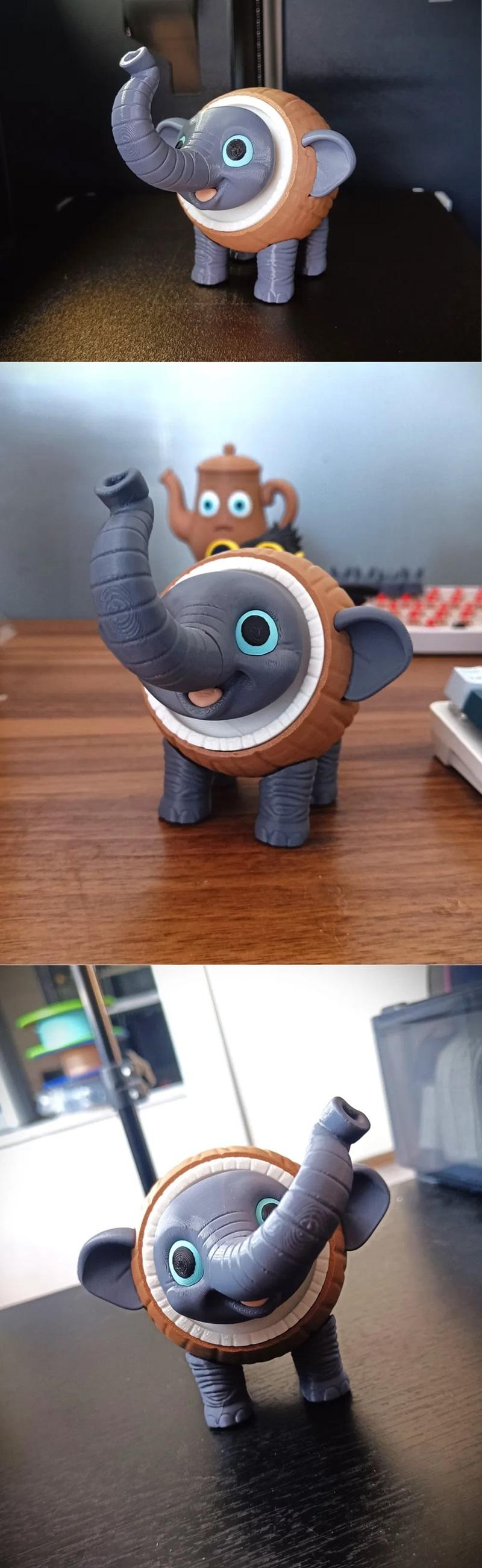 Cocofanto Elefanto 3D打印可动模型|Cocofanto Elefanto articulated toy – 3D Print Model STL
