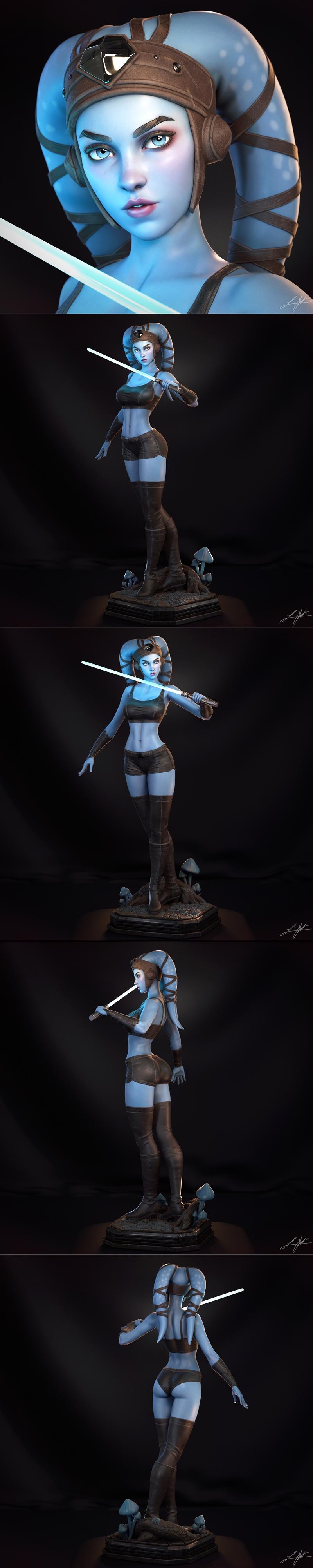 Abe3D - 星战 - 阿耶拉·塞库拉 - 3D打印模型|Abe3D – Star Wars – Aayla Secura – 3D Print Model STL