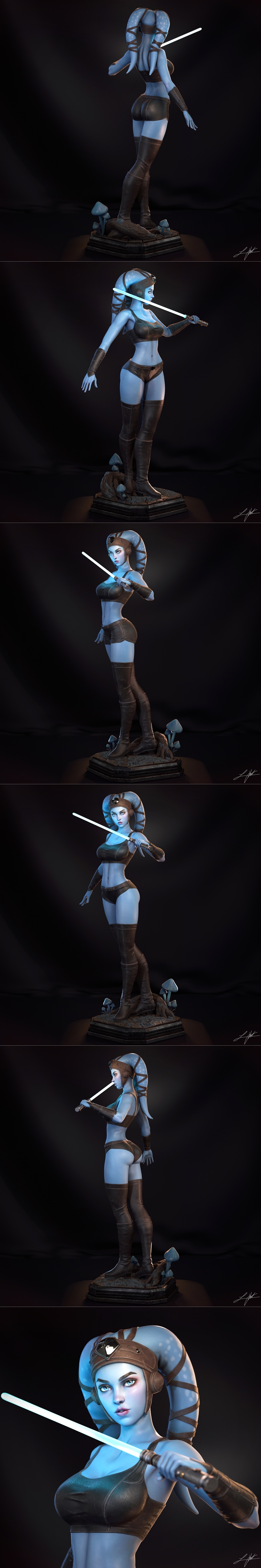 Abe3D - 星战 - 阿耶拉·塞库拉 - 3D打印模型|Abe3D – Star Wars – Aayla Secura – 3D Print Model STL