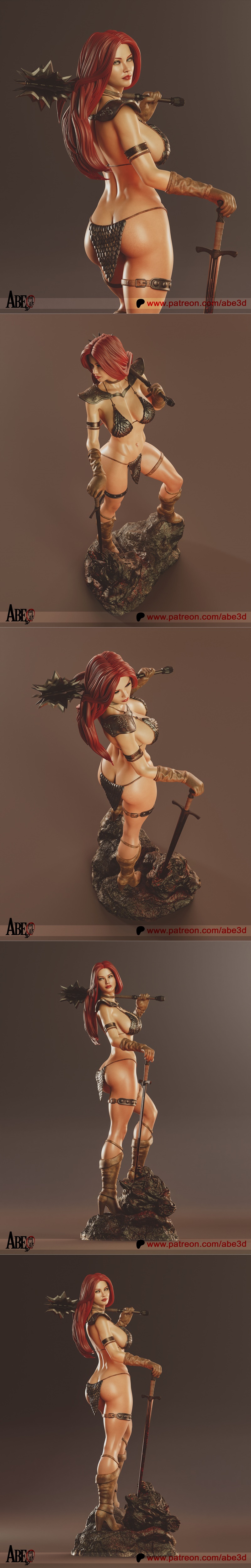 Abe3D - 红女巫 - 3D打印模型|Abe3D – Marvel – Red Sonja – 3D Print Model STL