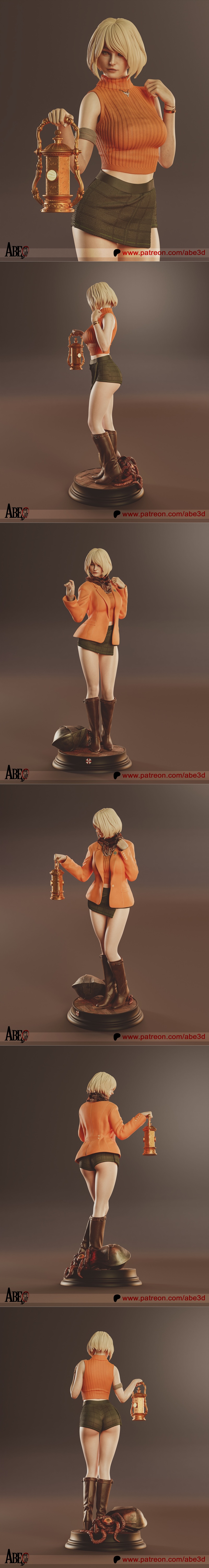 Abe3d - 生物恐怖 - 亚什莉·格雷厄姆 3D打印模型|Abe3d – Resident Evil – Ashley Graham – 3D Print Model STL