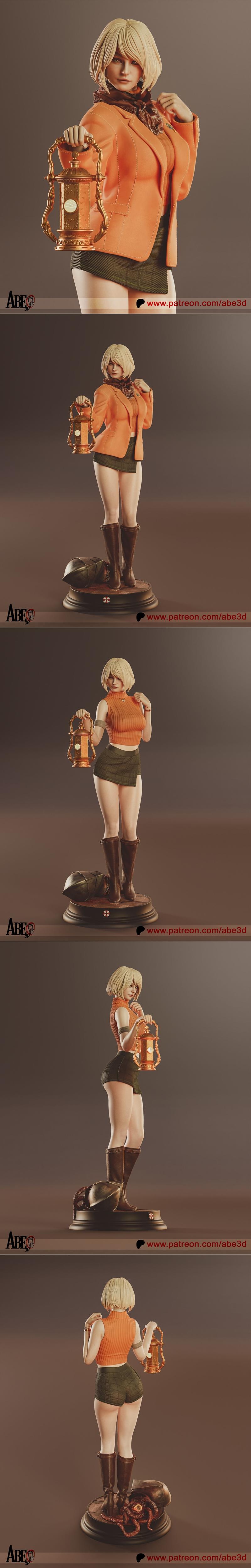 Abe3d - 生物恐怖 - 亚什莉·格雷厄姆 3D打印模型|Abe3d – Resident Evil – Ashley Graham – 3D Print Model STL