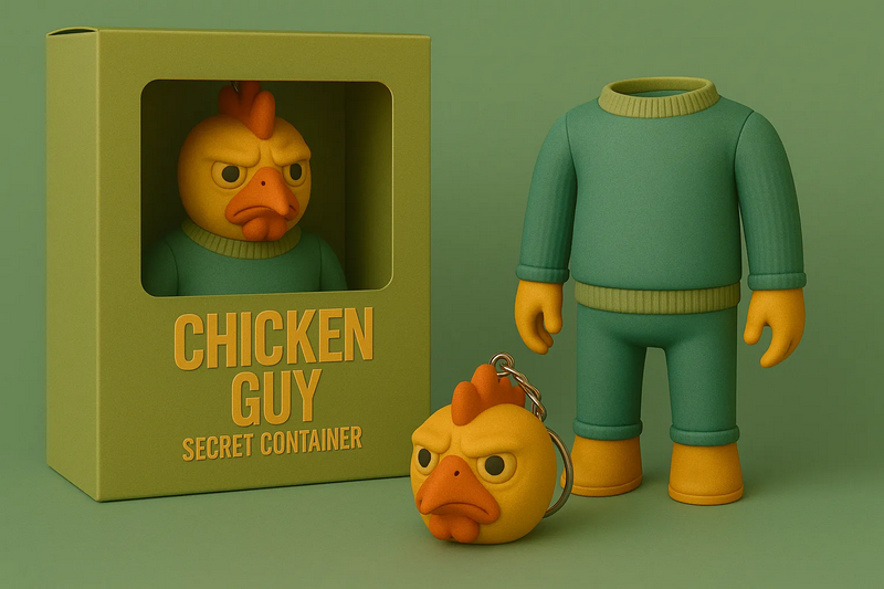 鸡哥秘密容器 3D打印模型|Chicken Guy – Secret Container – 3D Print Model