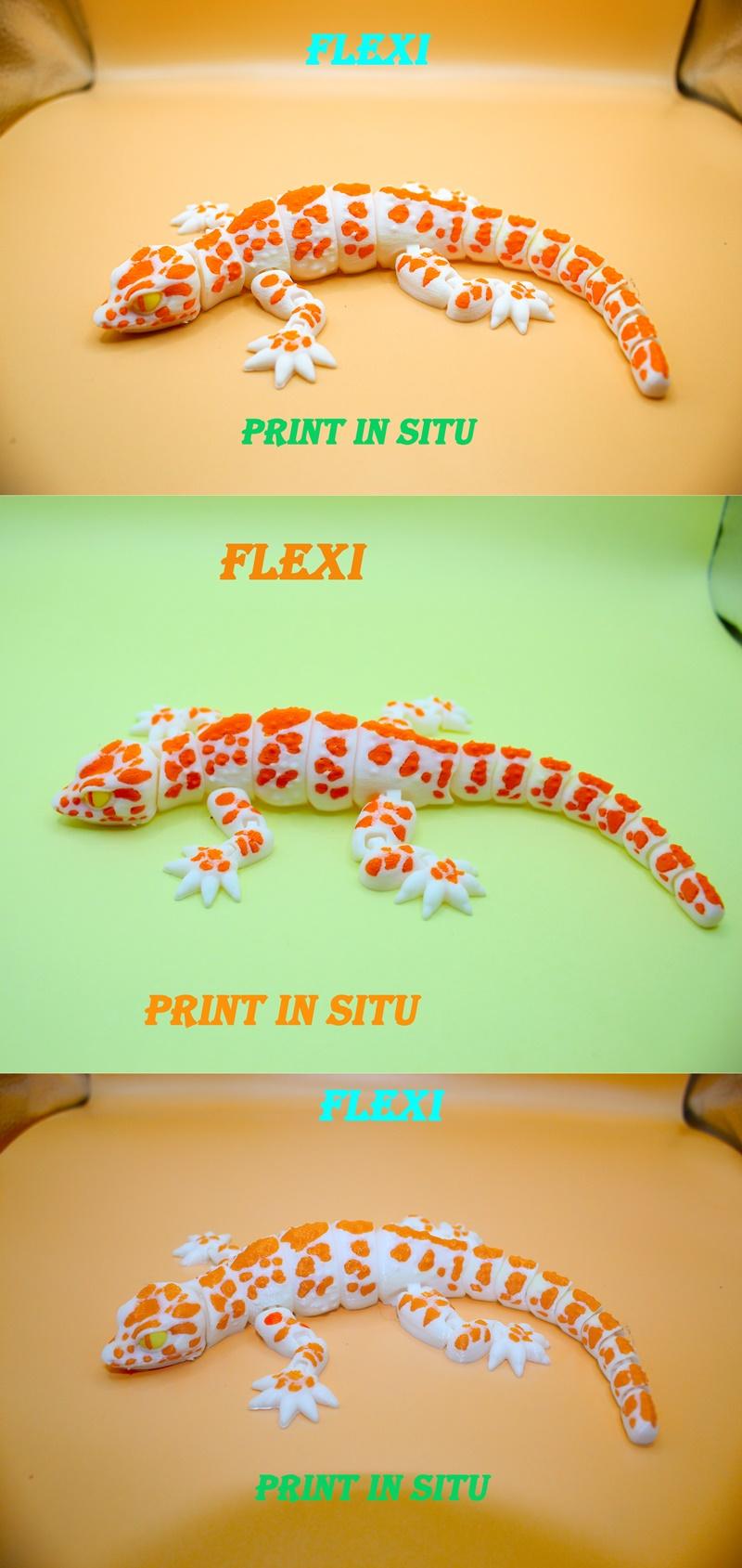 Gecko flexi - 3D打印模型 - 可变形角色造型|Gecko flexi – 3D Print Model STL