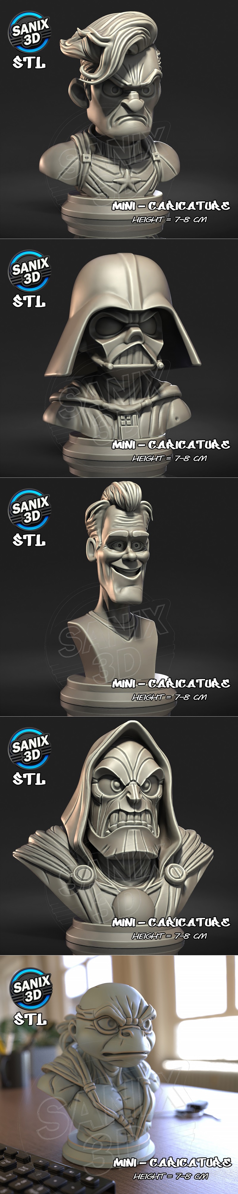 Sanix迷你系列包1（2025年7月）——3D打印模型|Sanix – Minis – Pack 1 (July 2025) – 3D Print Model STL