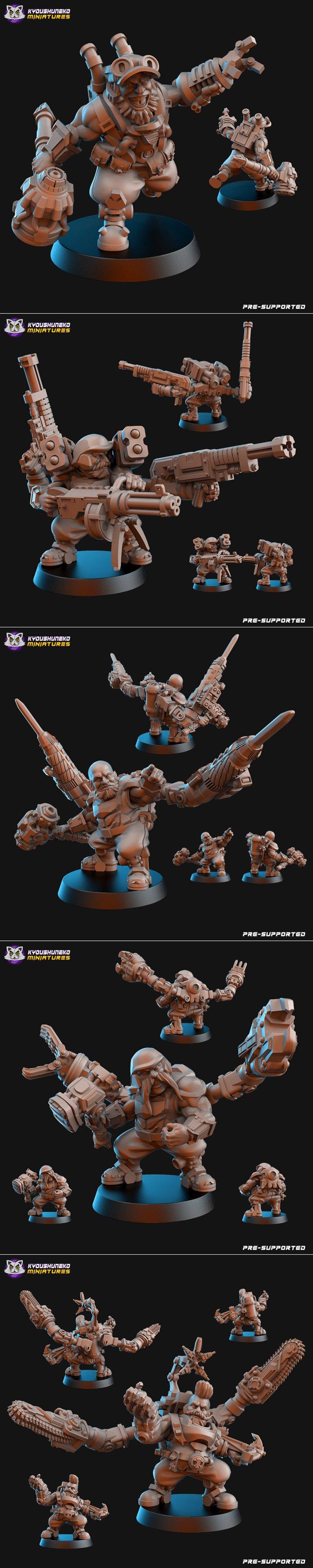 Kyoushuneko迷你模型——矮人矿工探险队3D打印模型|Kyoushuneko Miniatures – Dwarf Miner Expedition Team – 3D Print Model STL