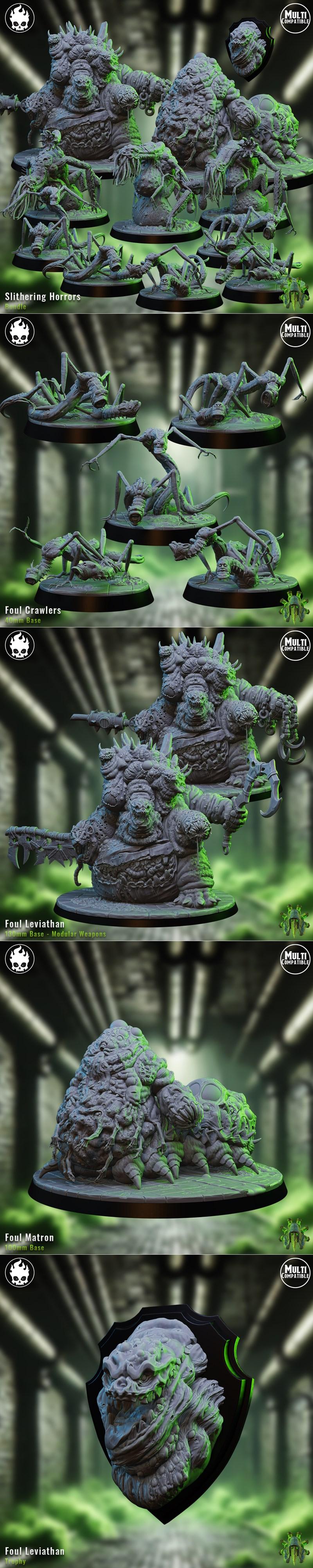 Fleshcraft Studio - 滑行恐怖 - 3D打印模型|Fleshcraft Studio – Slithering Horrors – 3D Print Model STL