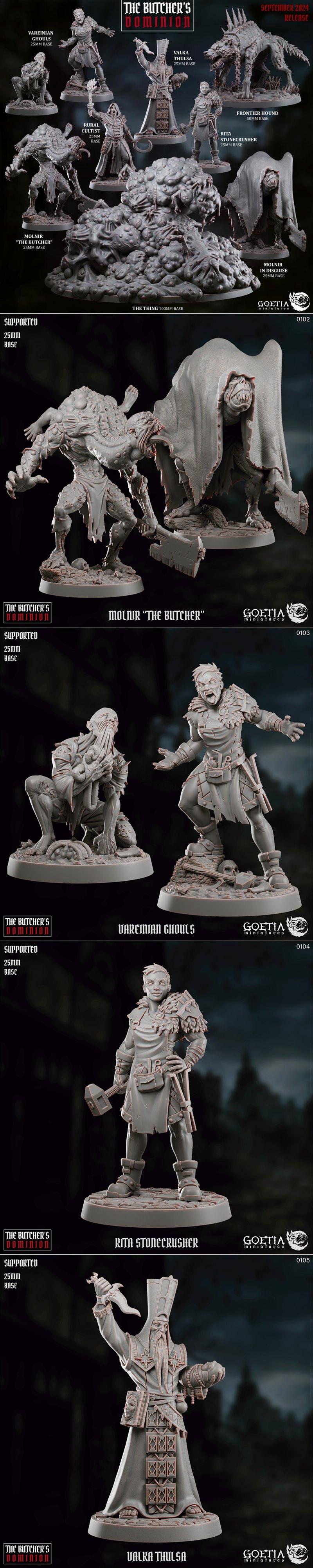 Goetia迷你模型： butcher's dominion butcher之域|Goetia Miniatures – The Butcher’s Dominion – 3D Print Model STL