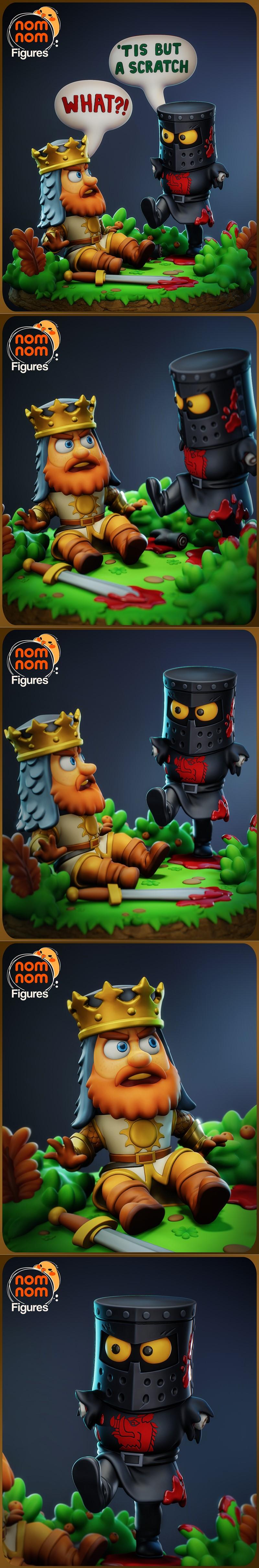 小黑骑士——蒙提·帕特里克与圣杯寻踪 3D打印模型|Chibi The Black Knight – Monty Python and the Holy Grail – 3D Print Model STL