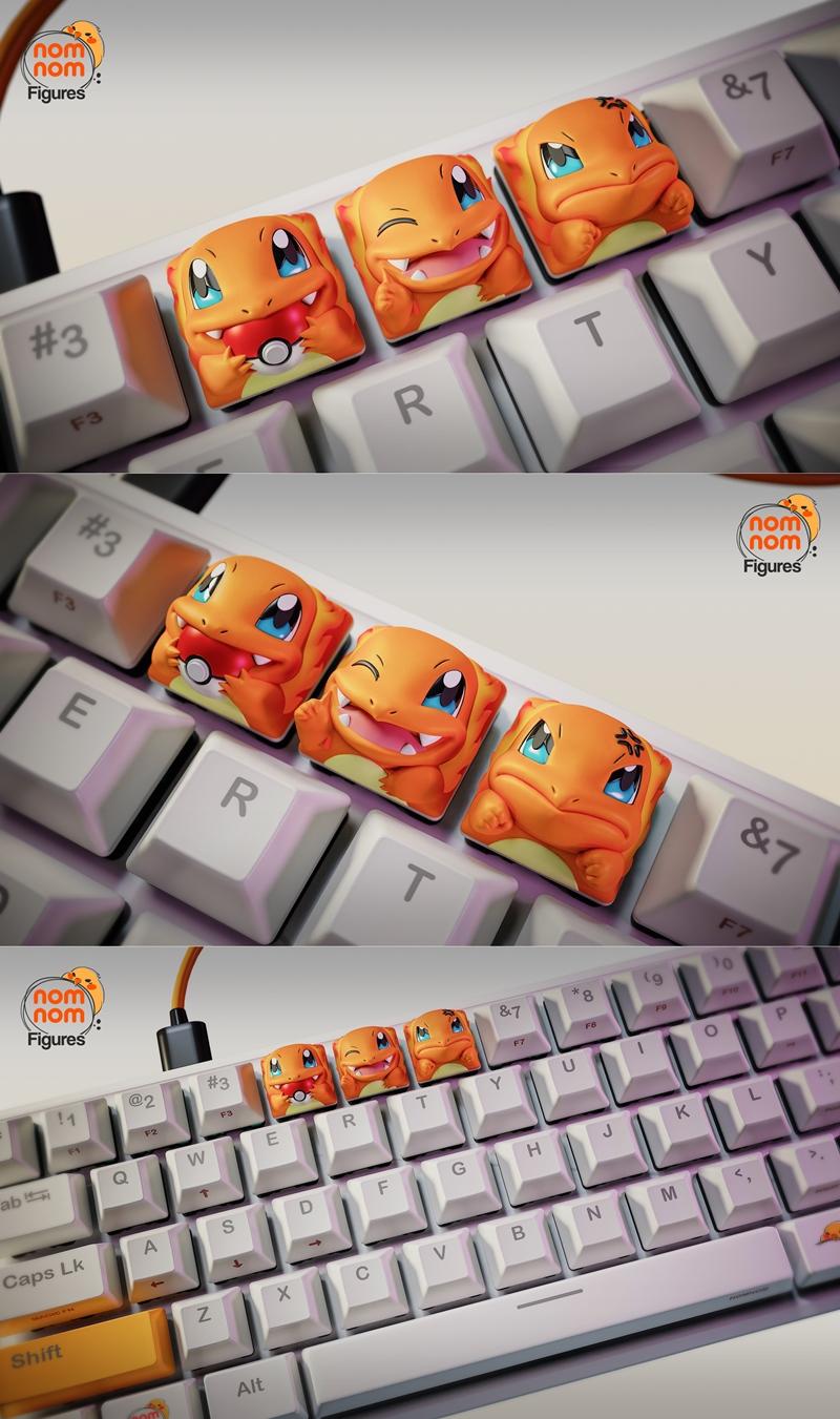 宝可梦查姆德键帽 3D打印模型|Nomnom Figures – Keycaps Charmander – Pokemon – 3D Print Model STL