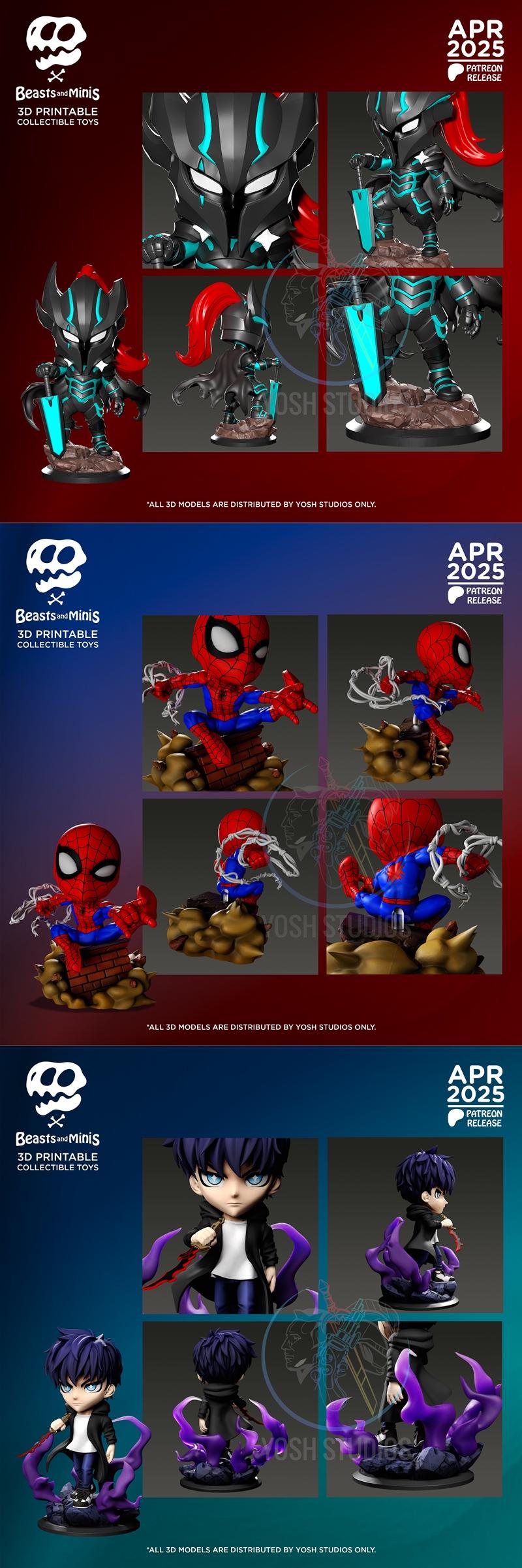 Yosh Studios – 《beasts and minis》3D打印模型 STL|Yosh Studios – Beasts and Minis April 2025 – 3D Print Model STL