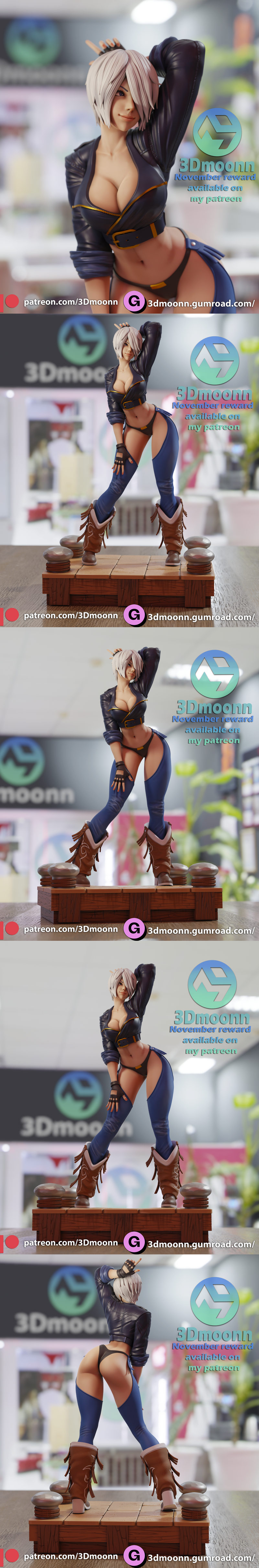 3DMoonn - 侍魂 - 亚历克斯模型|3DMoonn – Angel – The King of Fighters – 3D Print Model