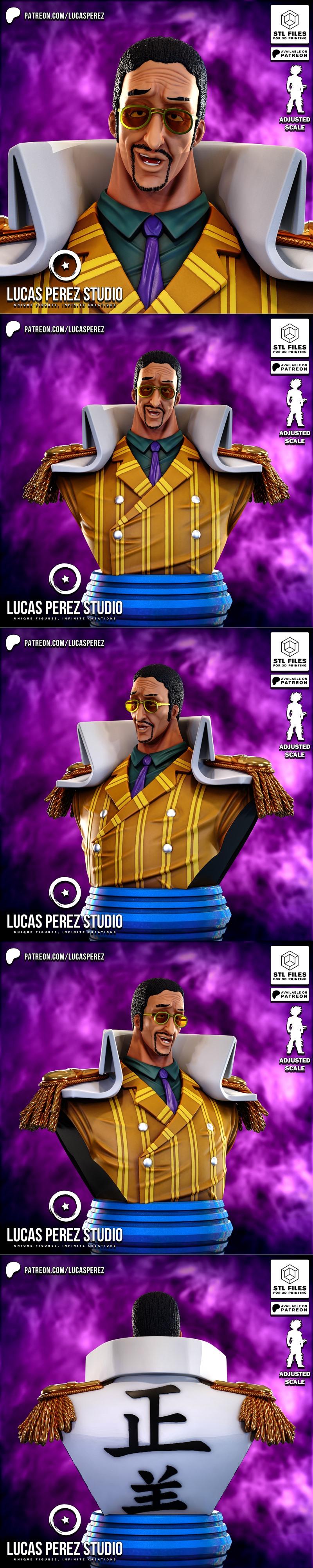 博尔萨利诺 Kizaru 背部3D打印模型|Lucas Perez – Borsalino Kizaru Busto – 3D Print Model STL