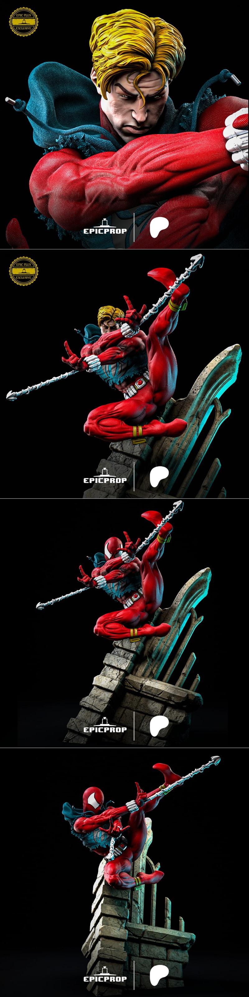 史诗级模型——红色蜘蛛侠3D打印雕塑|Epic Prop – Scarlet Spider man – 3D Print Model STL