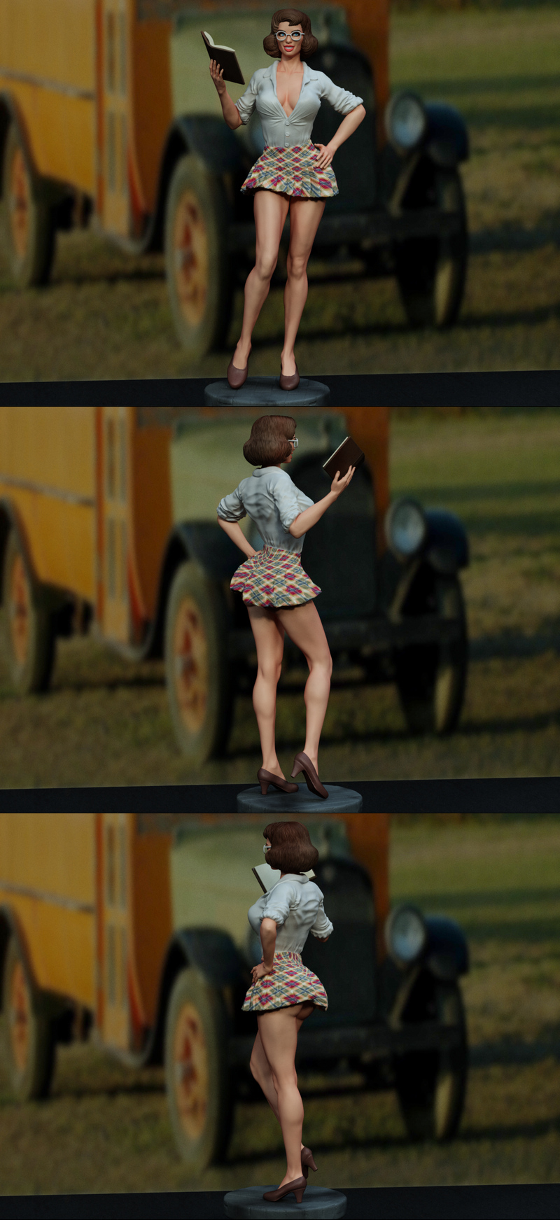 独家呈现——教师主题Pinup角色3D打印模型|Exclusive – Teacher Pinup – 3D Print Model