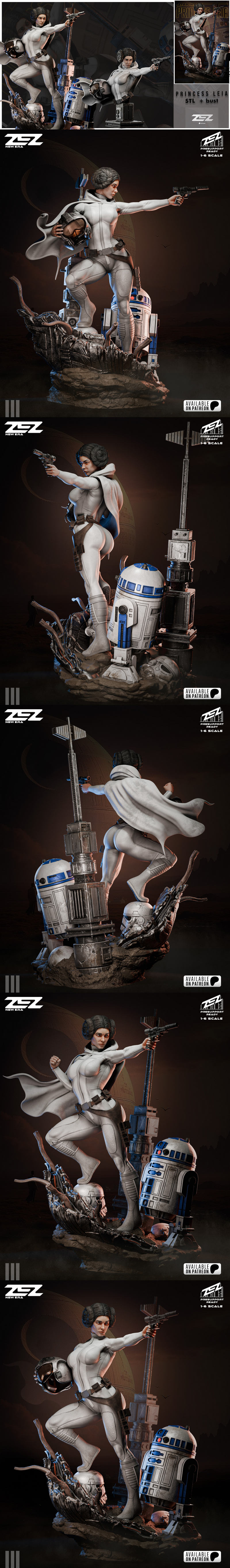 ZEZ工作室出品——《星球大战》莱娅公主3D打印模型|ZEZ Studios – Princess Leia – 3D Print Model