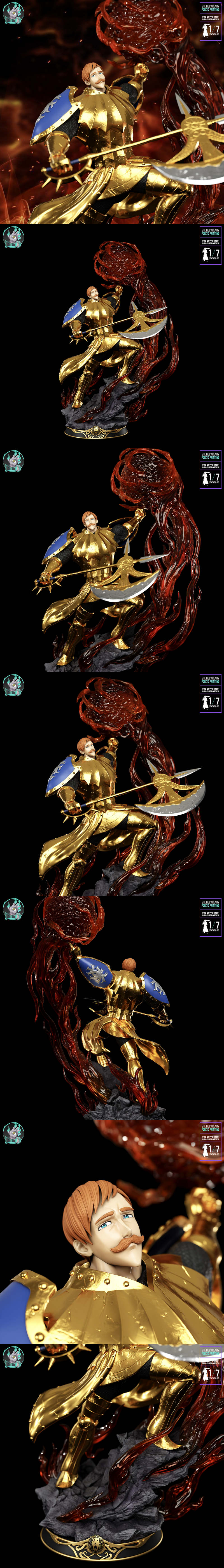 Kaidan七宗罪埃斯卡诺 3D打印模型|Kaidan – Seven Deadly Sins – Escanor – 3D Print Model