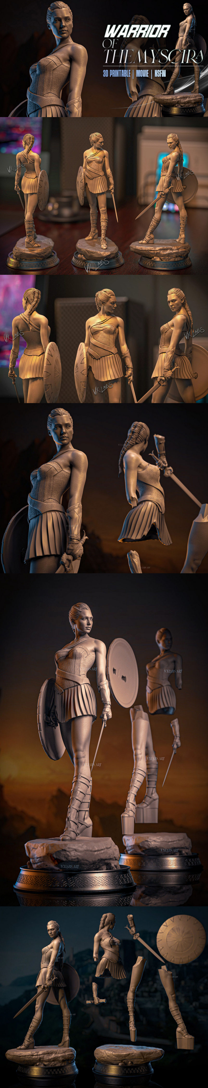 亚马逊女战神3D打印模型|Warrior of Themyscira – 3D Print Model