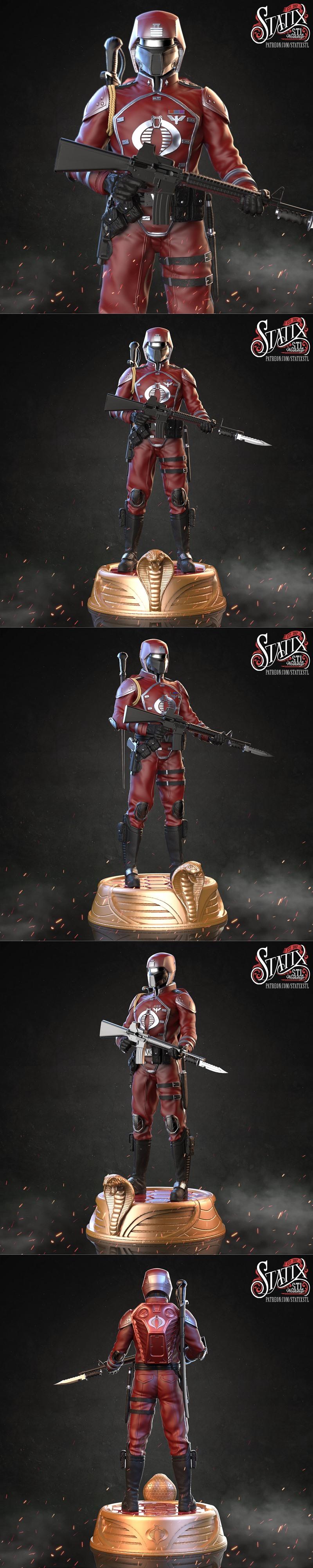 Statix - 红色守卫 - 3D打印模型|Statix – Crimson Guard – 3D Print Model STL
