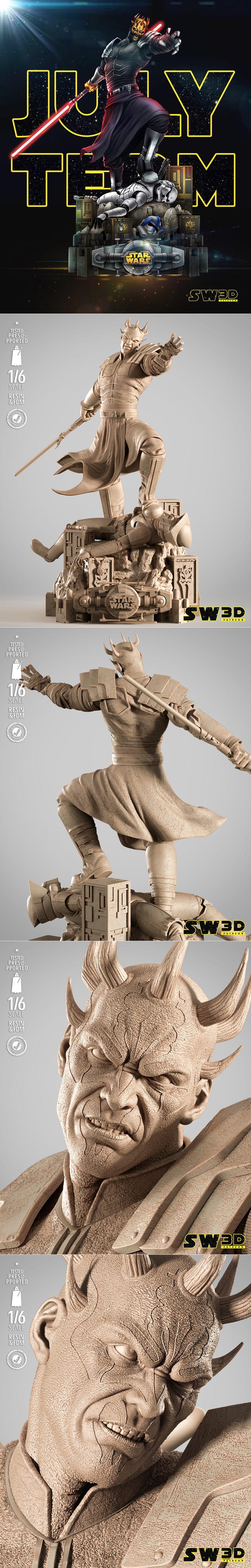 SW3D - 暴虐塑形雕塑 - 3D打印模型|SW3D – Savage Opress Sculpture – 3D Print Model STL