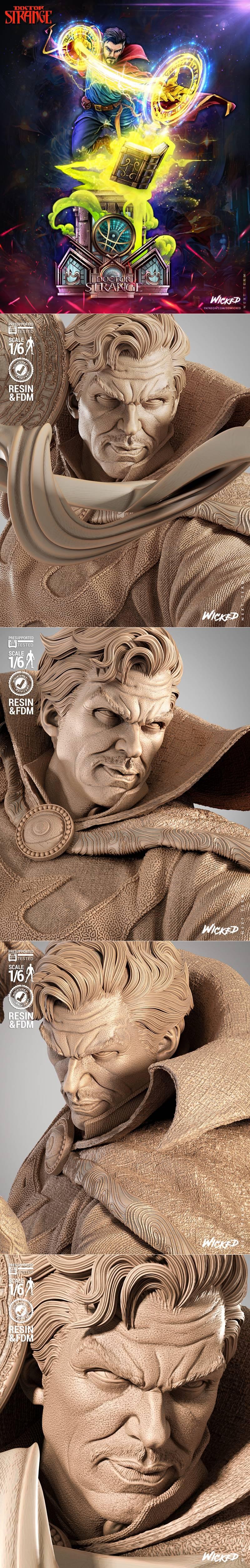 奇异博士3D打印雕塑模型|WICKED – Dr Strange Sculpture – 3D Print Model STL