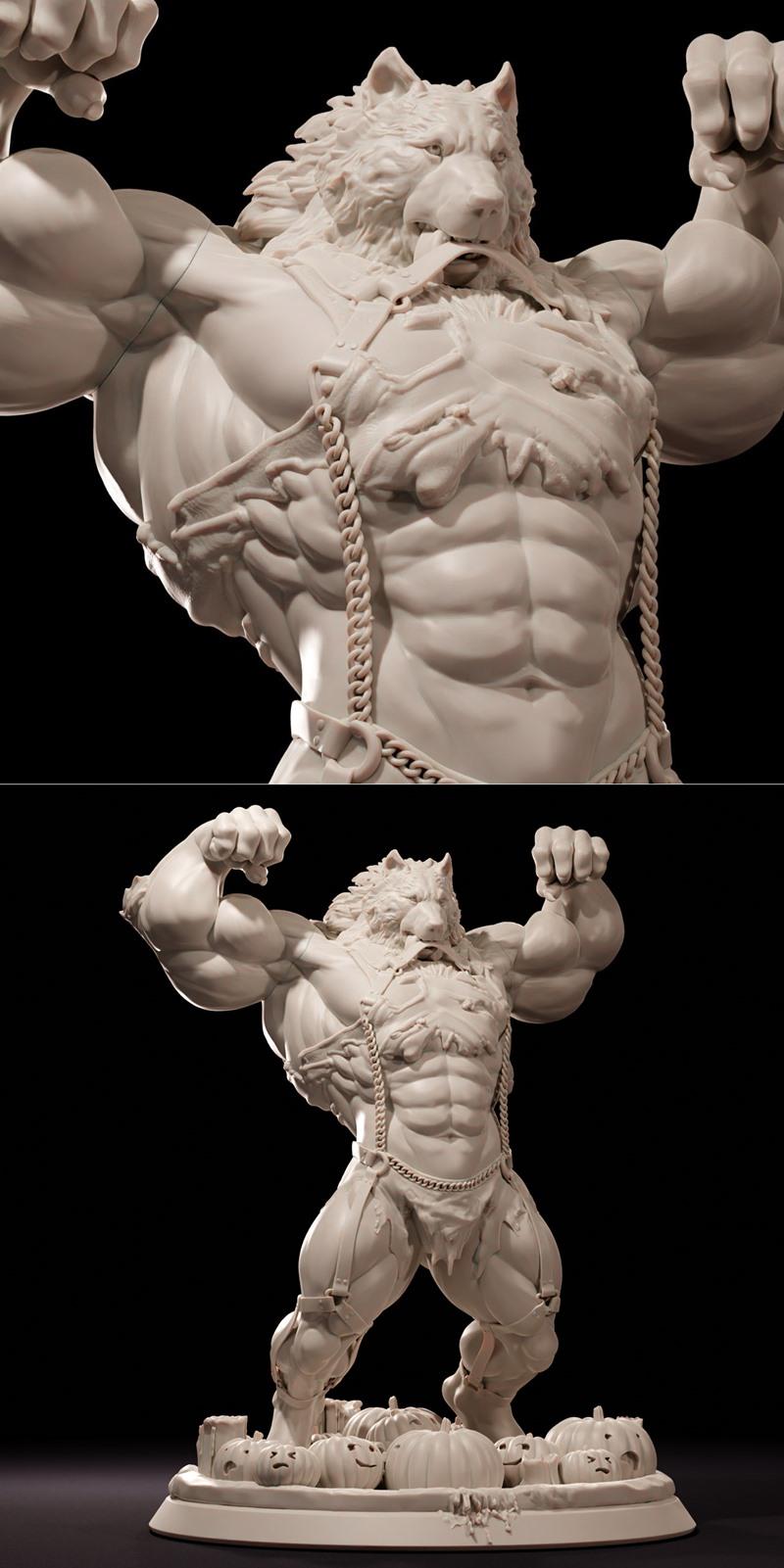 Awarewolf（觉醒之狼）3D打印模型|JustGruff – Awarewolf (Extra Edition) – 3D Print Model STL