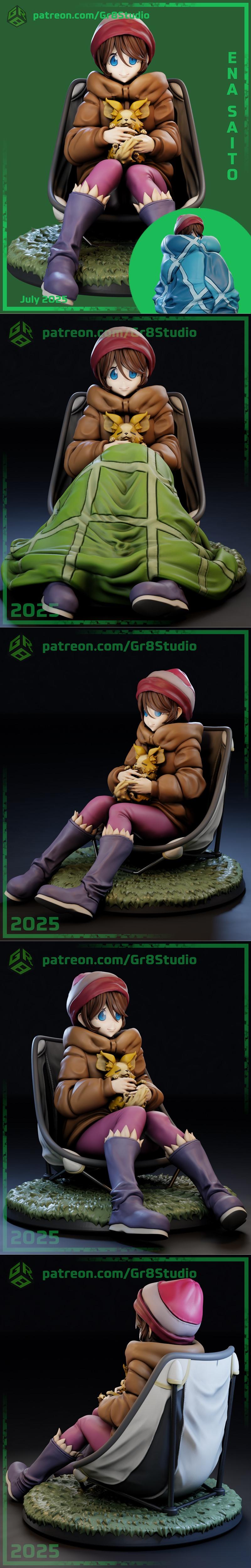 Gr8Tech - 《Ena Saito》3D打印模型|Gr8Tech – Laid-Back Camp – Ena Saito – 3D Print Model STL