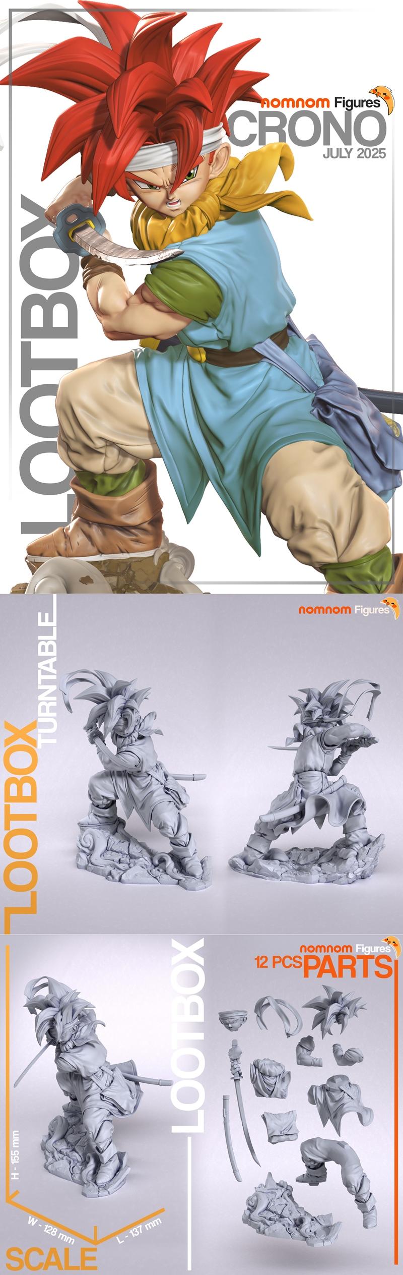 诺姆人物模型：时空之轮-克洛诺|Nomnom Figures – Crono – Chrono Trigger – 3D Print Model STL