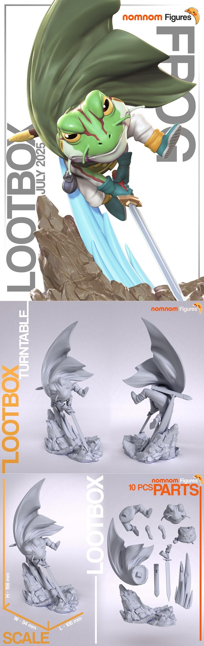 3D打印模型：塞尔达传说克罗诺触发的青蛙角色造型|Nomnom Figures – Frog – Crono Trigger – 3D Print Model STL