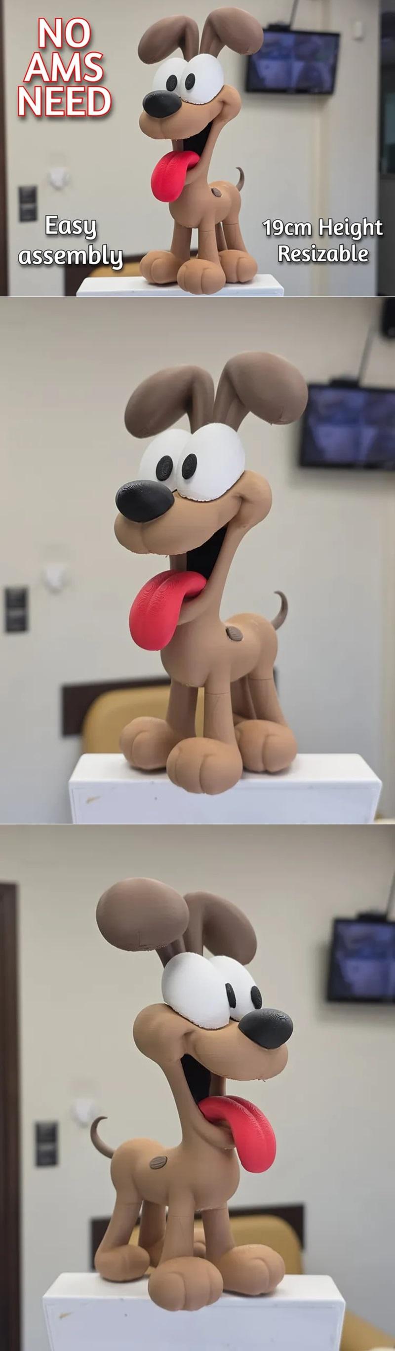 嘉菲尔德3D打印模型：Odie|Odie (Garfield) – No AMS – 3D Print Model STL