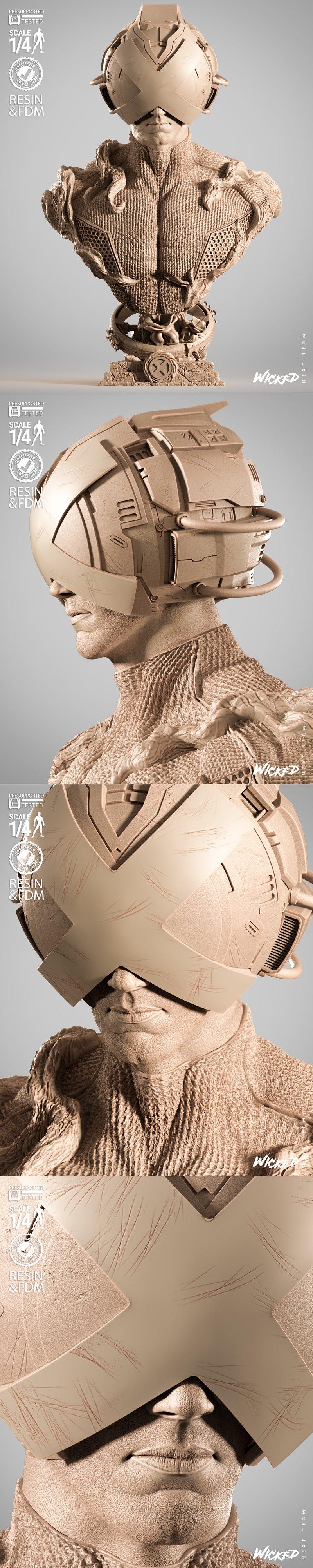 WICKED - X教授立体模型 3D打印雕塑|WICKED – Professor X Portrait Bust – 3D Print Model STL