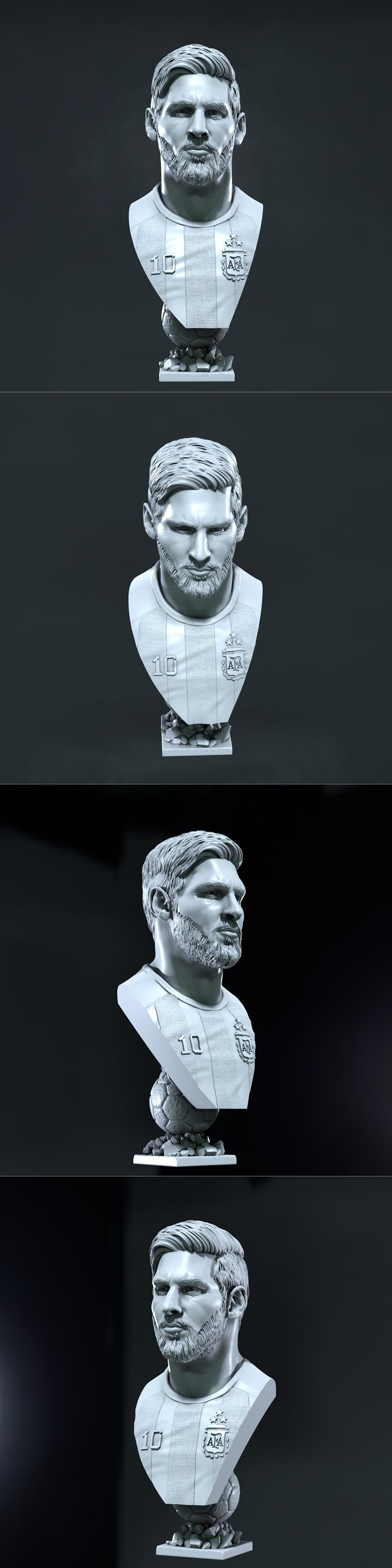梅西3D打印模型|Lionel Messi bust – 3D Print Model STL