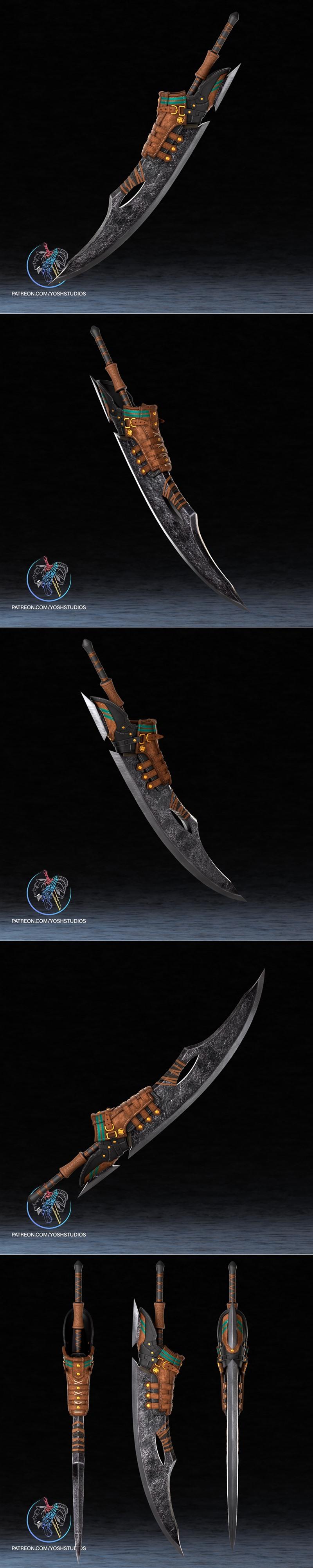 怪物猎人大剑 3D打印模型|Monster Hunter Great Sword – 3D Print Model STL