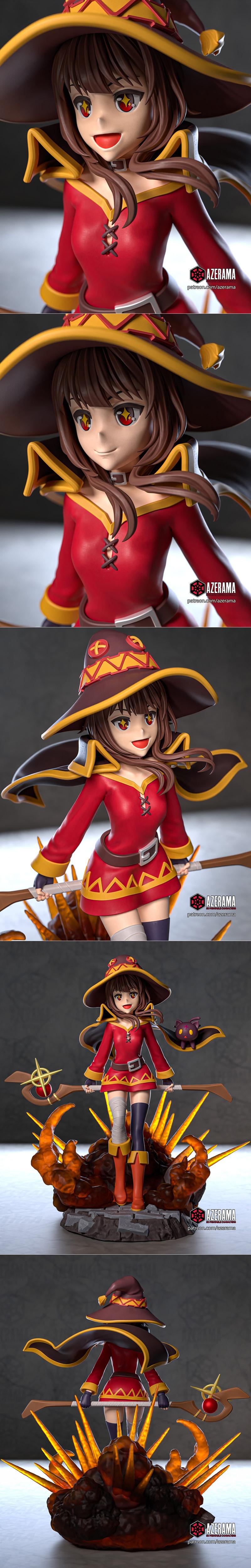 Azerama工作室出品《咒术回战》角色梅温3D打印模型|Azerama – Konosuba – Megumin – 3D Print Model STL